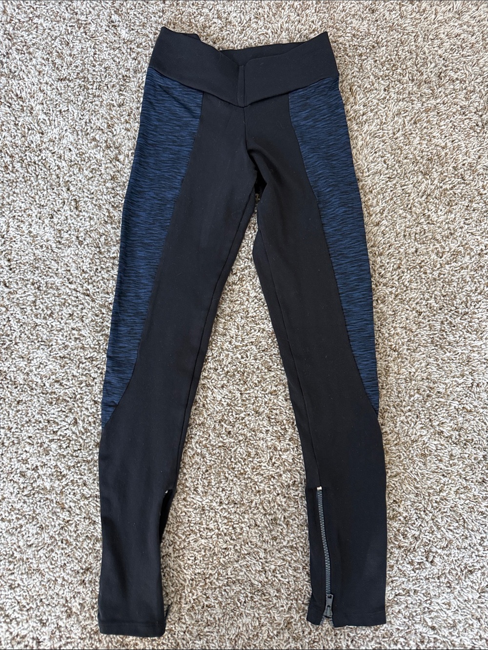 Black & Navy Panel Performance Leggings